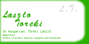 laszlo toreki business card